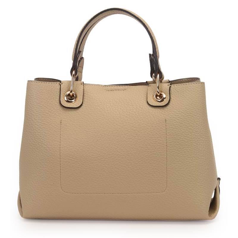Bolsa tiracolo WJ bege vista lateral com acabamento matelassê